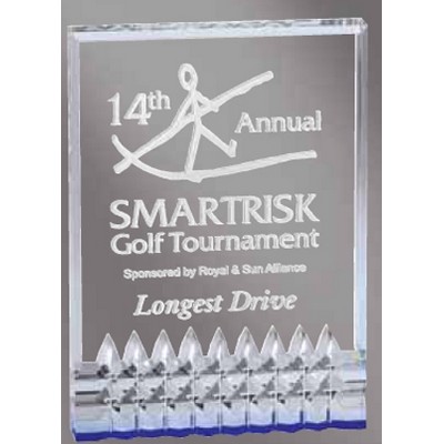 Small Blue Rectangle Award w/Diamonds