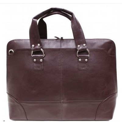 Ashlin® Designer Kellin Ladies Expresso Brown Tuscany Cowhide Zippered Briefcase
