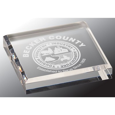 3.75" x 3.75" Clear Acrylic Paperweight