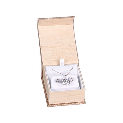Deluxe Burlap Magnetic Earring/Pendant Box