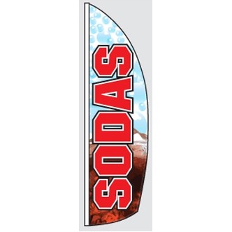 12' Poly-Knit Stock Sharkfin Flag w/Pole Kit (Sodas)