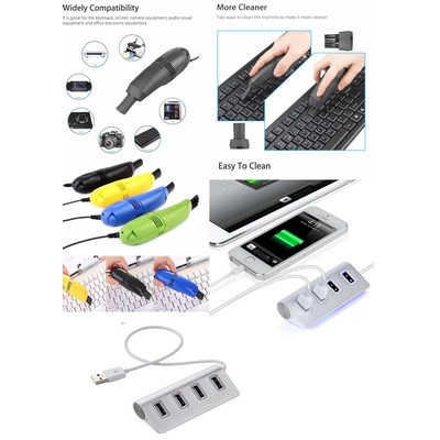 Promotek iBank® 4 Port USB Aluminum Hub + USB Vacuum Cleaner