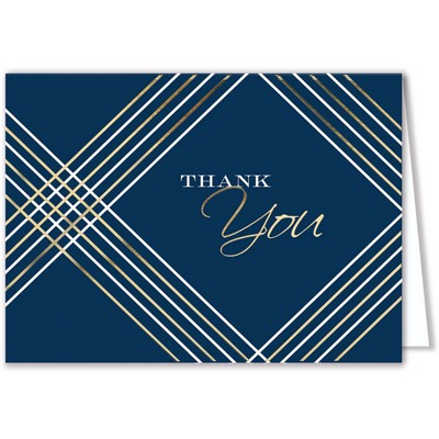 Thank You Greeting Card - Blue Geometric