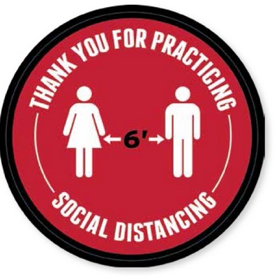 6 ft Apart Floor Decal (36"x36")