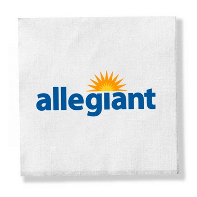 1 Ply White Beverage Napkin - Linen Embossed, Digital