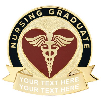 Nursing Grad Caduceus Engravable Lapel Pin