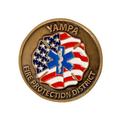 2.25" Brass 4 Colors 2 Sided Challenge Coins