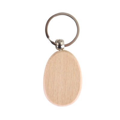 Wooden Egg Shape Keychain