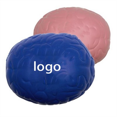 Brain Stress Ball w/ Custom Logo Textured PU Stress Reliever