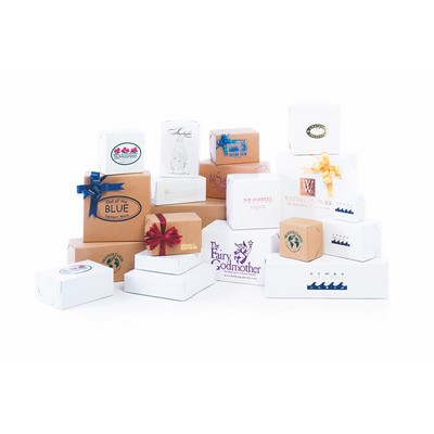 2 Piece Lock Corner White & Natural Kraft Gift Boxes (18"x18"x5")