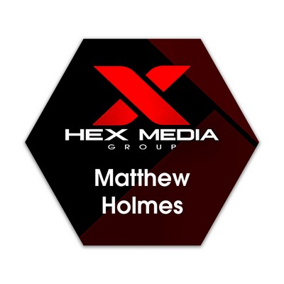 Name Badge w/Personalization (3.75"x4.25") Hexagon