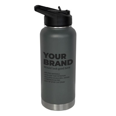 Arcticware™ 32 oz Charcoal BPA-Free Vacuum Insulated Stainless Steel Bottle
