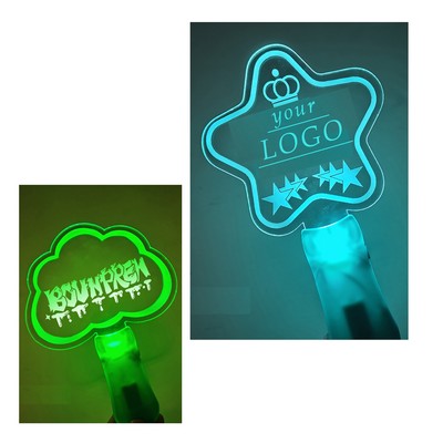 Short Handle LED Light Effect Acrylic Sticks