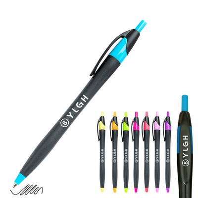 Black Barrel Slim Line Click Pen