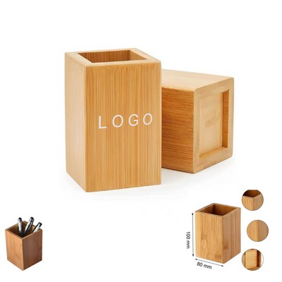 Bamboo Pencil Organizer For Desk