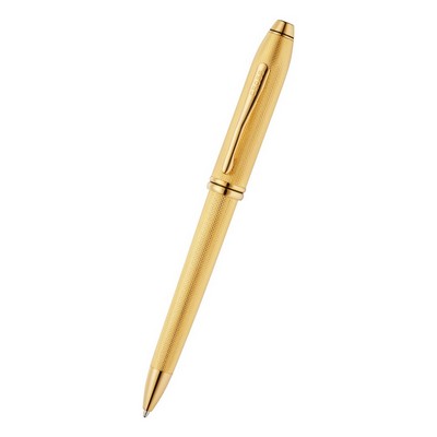 Townsend® Polished 23KT Gold-plated Engraved Diamond Pattern Ballpoint Pen