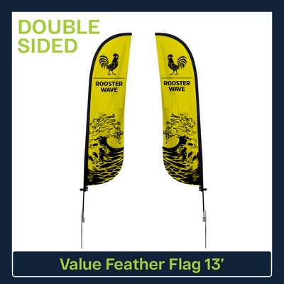 Value 13' Feather Flag - Double Sided w/Spike Base and Carry Bag