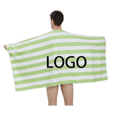 Striped Microfiber Beach Towel