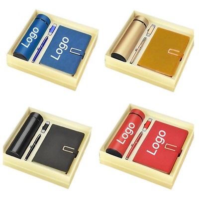 Thermos Cup Pen Notebook USB Flash Drive Gift Box Set