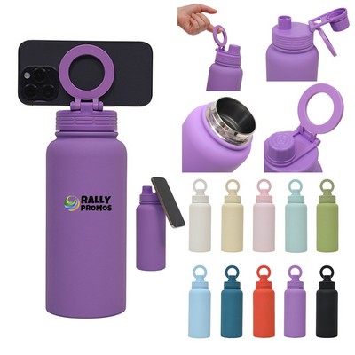 34oz Magnetic Phone Holder Water Bottle