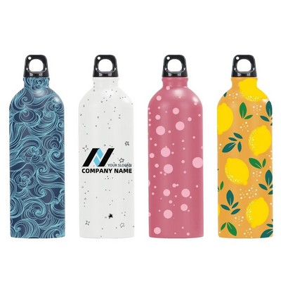 25 Oz Aluminum Water Bottle Flask With Carabiner