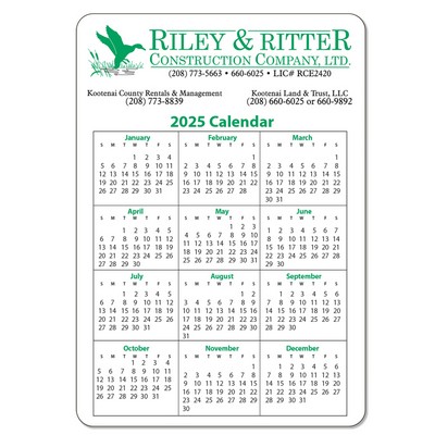 Calendar Card (Pocket Card), Jumbo