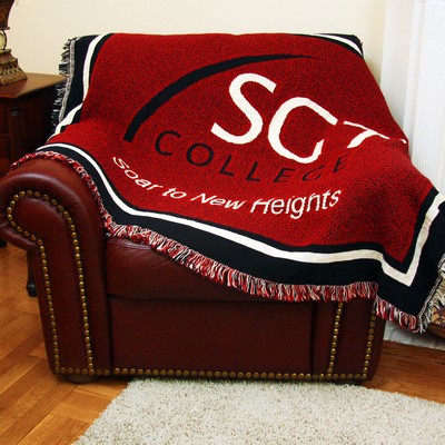 Custom 2.5-Layer CottonWeave™ Throw Blanket, USA-made. Size L.