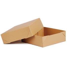 Natural Kraft 2 Piece Lock Corner Design Gift Box (11" x 11" x 3 3/4")