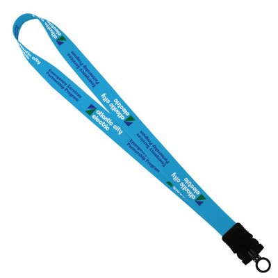 1" Dye-Sublimated Stretchy Elastic Lanyard with Plastic Snap-Buckle Release
