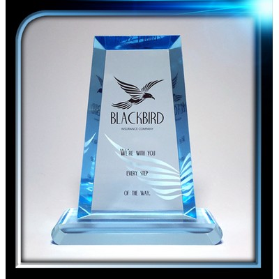 Executive Series Blue Trapezoid Award w/Base (4"x6"x3/4")