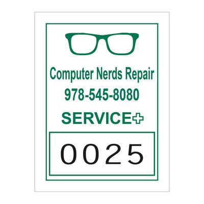 Idento® Identification Decal | Rectangle | 1 1/2" x 2" | White Vinyl