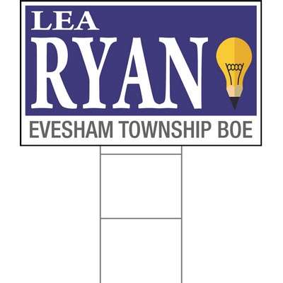 18"x30" 4mm Corrugated Plastic Outdoor Lawn Sign (One Color to Full Color)