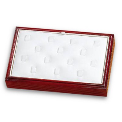 14 Ring Clip Tray w/Cherry Wood Border
