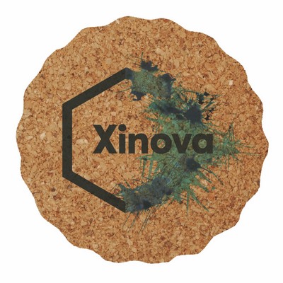 Cork Coaster, 3.625" Scalloped, Digital