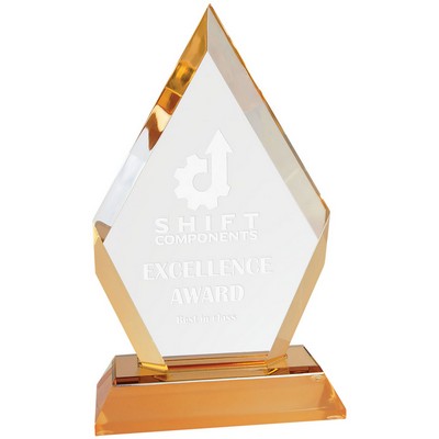 7" Gold Frosted Base Diamond Impress Acrylic Award