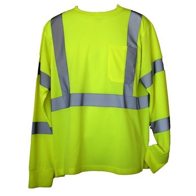 Yellow Hi-Viz Long Sleeve Safety T-Shirt (4X-Large/5X-Large)