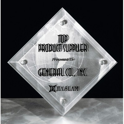 STRIATA: Glass & Metal Desk or Wall Award (6" x 6")
