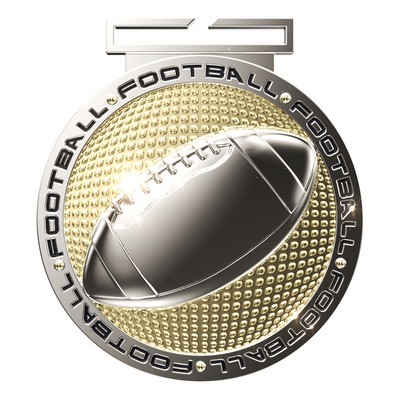 Dual Plated Football Medallions 3"