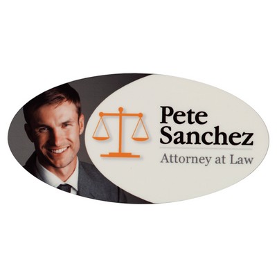 Gloss White Oval Unisub FRP Sublimatable Name Badge