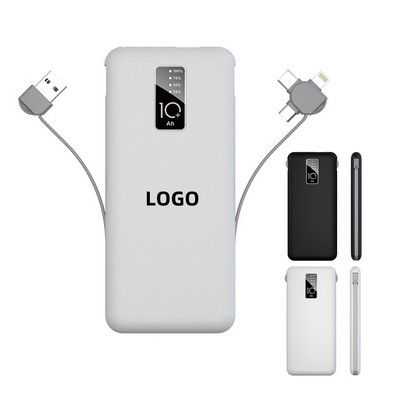 5000mAh Power Bank w/Built-In Cable
