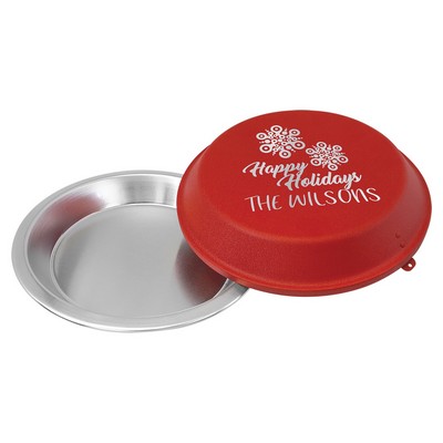 9" Aluminum Pie Pan with Red Lid