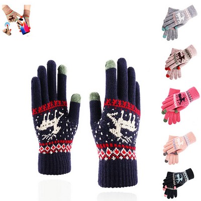 Warm Knitted Touchscreen Gloves