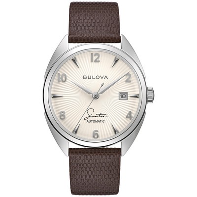 Bulova® Frank Sinatra Men's Automatic Brown Lizard Strap w/Silver/White Dial
