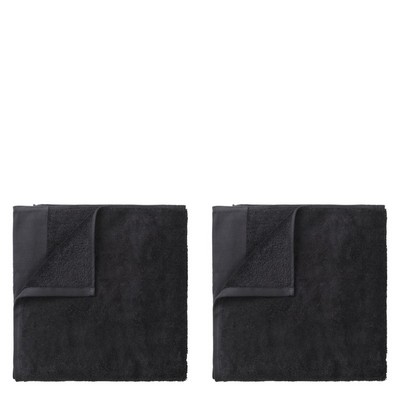 blomus Riva Magnet Charcoal Gray Organic Terry Bath Towel (28'' x 55'') - Set of 2