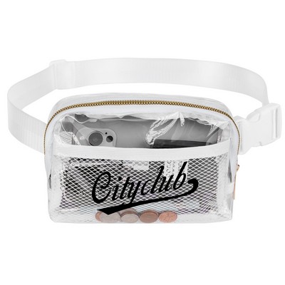 Everywhere Cross Body Clear PVC 2 Zipper Belt Bag