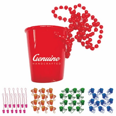 2oz Cup with Beaded Shot Glass Necklace