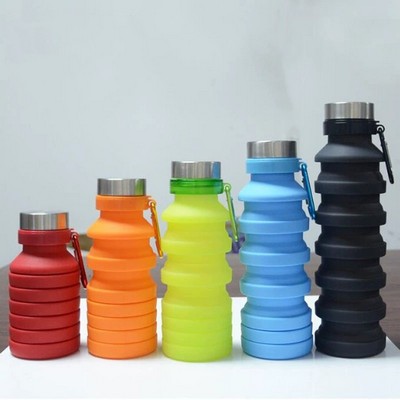 18 Oz Collapsible Silicone Water Bottle