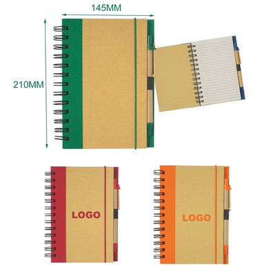 Eco-Friendly Hardcover Journal with Pen 5 x 7 inches