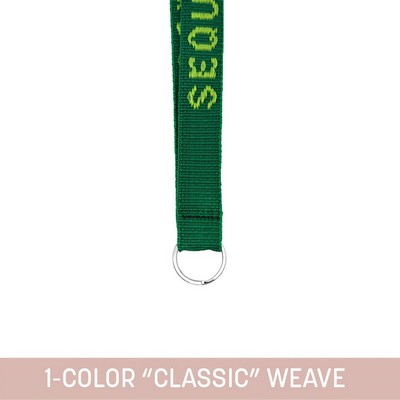 3/4" Woven Lanyard w/ Split Ring - "Classic" Weave