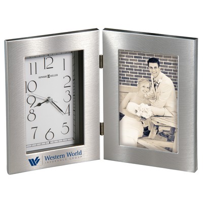 Lewiston Hinged Metal Clock/ Picture Frame